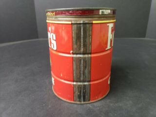 folgers coffee vintage ship 1952 metal can with lid Old 3