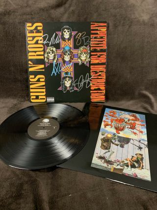 Guns N Roses Appetite Signed Cover 5 Vinyl/record/memorabilia/metallica