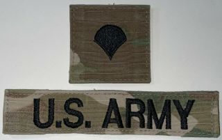 Us Army Multicam Ocp Us Army Tape & Specialist E4 Rank Set Of 2 W/hook A695