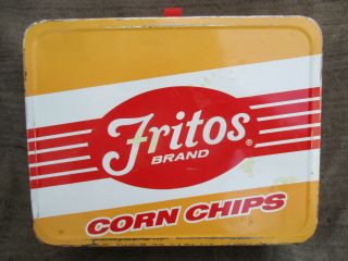 Vintage 1970s 1975 Fritos Brand Corn Chips Metal Lunch Box C 7,