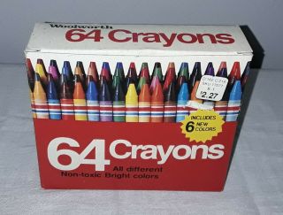 Vintage F W Woolworth Crayons Box Of 64 Nos