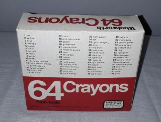 VINTAGE F W WOOLWORTH CRAYONS BOX OF 64 NOS 2