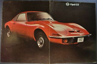 1972 Opel Gt Coupe Brochure Poster Sheet 72 Gm Canadian