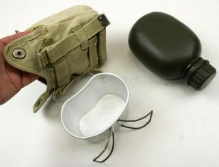 1954 Danish Army Water Bottle,  Cup & Webbing Pouch 2 Pint (no6)