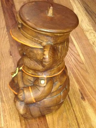 Vintage Treasure Craft Teddy Bear Police Chief Brown Cookie Jar Hawaii USA 2