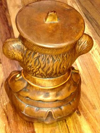 Vintage Treasure Craft Teddy Bear Police Chief Brown Cookie Jar Hawaii USA 3