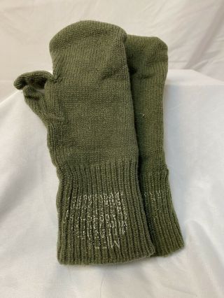 Us Army Wool Trigger Finger Mitten Liners - Size Medium - Issued