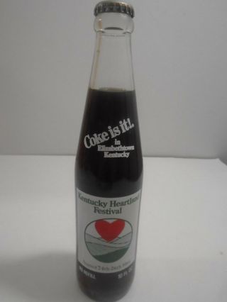Rare Vintage Coke Bottle Coca Cola Third Annual Kentucky Heartland Festival 1984
