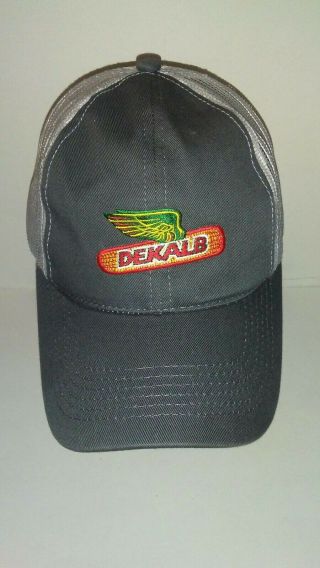 Dekalb Seed Silver & Gray Embroidered Logo Mesh Snapback Cap Hat Nwot
