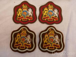 British Army Warrant Officer Class One / I,  Red / Light Blue Badges / Patches X2