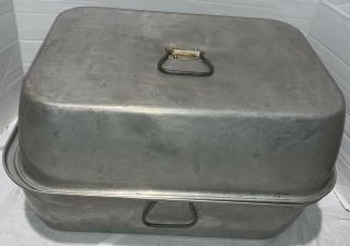 Vintage 3 Pc Wear - Ever Aluminum Turkey Roasting Pan With Rack No 326 Made In Usa
