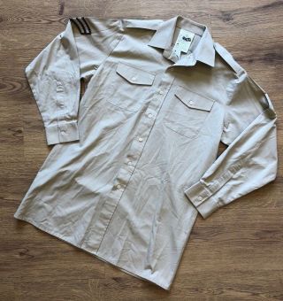 British Army Issue Mens / Mans Fawn Long Sleeve No 2 Fads Dress Uniform Shirt