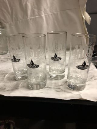 Jack Daniels No 7 Set Of 4 Sour Mash Tennessee Whiskey High Ball Etched Glasses