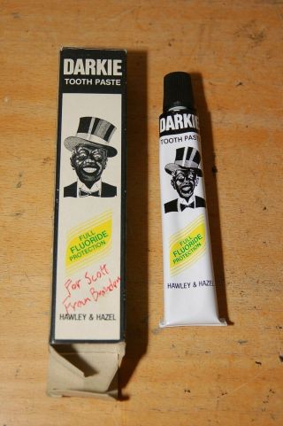 Vintage Darkie Tooth Paste Tube Box Hawley & Hazel Co Black Americana 50ml