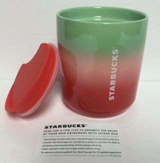 Starbucks Christmas Holiday 2020 Ceramic Mug Red/pink/green Ombre