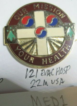 Army Crest Di Dui Cb Clutchback 121st Evac Hospital 22m Meyer Evacuation