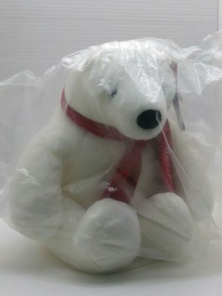 13” Boyds Holiday Coke Coca - Cola Polar Bear White Plush Stuffed Toy