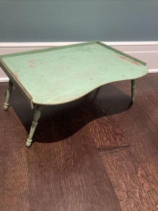 Vintage Golden Rule Collapsible Lap Desk Bed Table Tray Green Chippy Farmhouse
