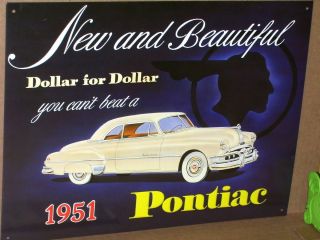 Pontiac Car - Old Indian Head Advertisement - Sign - - Early Muscle Car