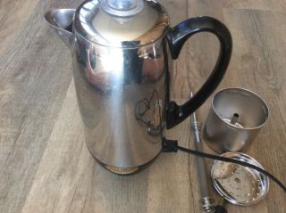 Vintage 12 Cup Farberware Superfast Fully Automatic Percolator Coffee Pot Usa