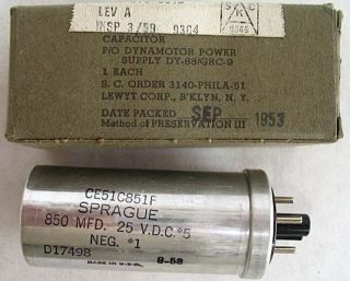 An/grc - 9 Military Radio Capacitor For Dy - 88/grc - 9 Power Supply