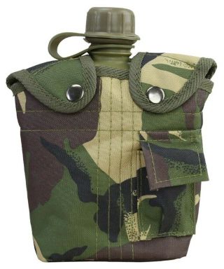 Kombat Us Style 950 Ml Water Bottle & Belt Pouch Alice Clips - Dpm Camouflage