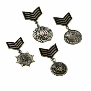 Punk Rave Eagle Troop Military Uniform Vintage Brass Merit Badge Medal Pin Set