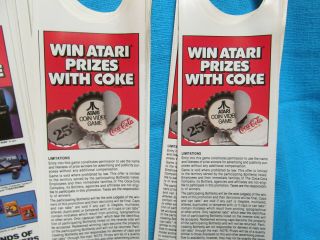 1983 COCA COLA WIN ATARI 2600 400 PRIZES WITH COKE ADVERTISING BOTTLE HANG TAGS 3
