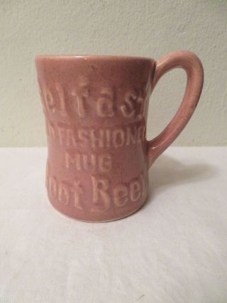 Vtg Belfast Old Fashioned Root Beer Mug Stoneware Pink Tepco?
