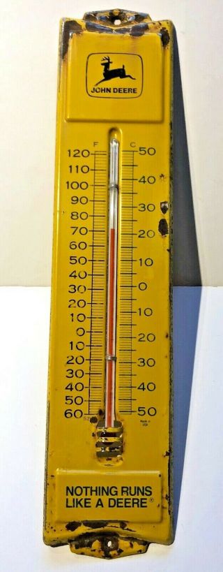 Vintage John Deere Outdoor Wall Thermometer - 2 Leg Deer