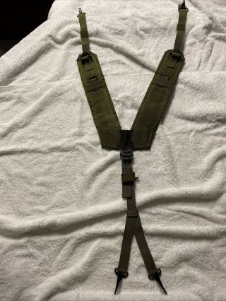 Us Military Alice Y Suspenders Lbe Load Bearing Shoulder Web Harness Good Cond.