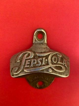 Vintage Pepsi - Cola Wall Mount Bottle Opener Starr X " 20 " Made Usa,  Brown Co.