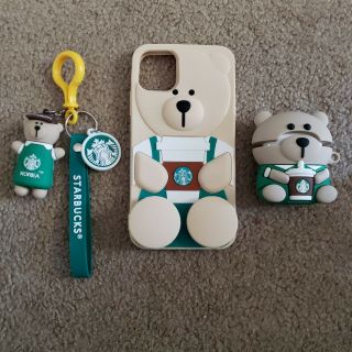 Starbucks Bear 2019 Iphone 11 Max Pro Phone Cover Airpod 1/2 Case And Keychain