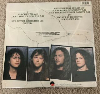 Metallica And Justice For All DMM Hype Sticker 2LP Vinyl 1988 3
