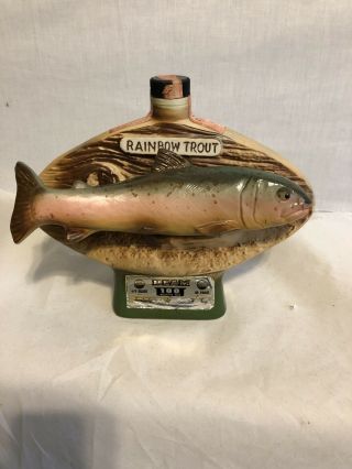 Jim Beam Bottle Empty Rainbow Trout 1975 National Hall Of Fame Hay Ward Wisconsi