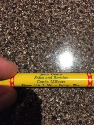 Vintage John Deere Bullet Pencil Winkler Implement Potosi,  WI Conde Milkers 2