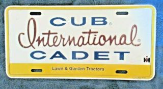 International Cub Cadet Lawn & Garden Tractors Metal License Plate Sign