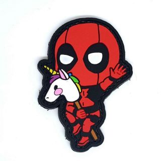 Deadpool Riding Unicorn Funny Morale Patch
