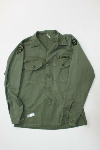 U.  S Vietnam War Era Od Green Long Sleeve Feild Shirt Date 1976 Size 15.  5 " X35 "