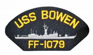 Uss Bowen Ff - 1079 W/ Side Gray Ship Silhouette Hat Patch