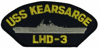 Uss Kearsarge Lhd - 3 Patch Usn Navy Ship Wasp Class Amphib Assault Lcac Usmc