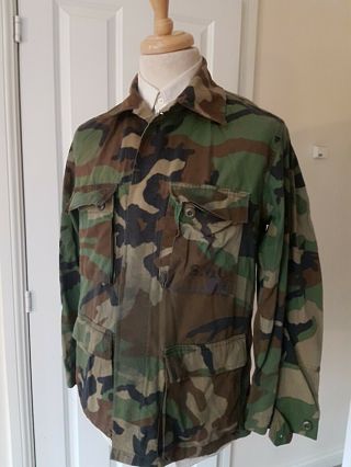Vtg Military Vietnam Combat Camo Army Jacket Shirt Combat Uniform S Camouflage
