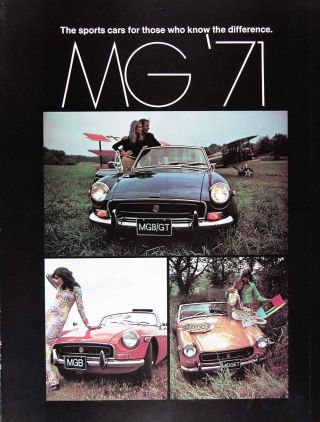 1971 Mg Mgb Mgb/gt Midget Vintage Ad 3 Page Foldout Ad