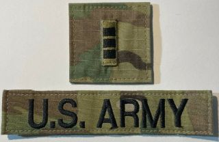 Us Army Multicam Ocp Us Army Tape & Warrant Officer 3 Set Of 2 W/hook A692