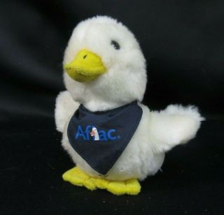 Aflac Duck Plush 6 " Ivory With Sound Blue Bandana Cancer Center & Blood Services