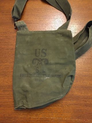 Us Military Field Protective Gas Mask Canvas Bag M9a1 Pouch Only Usgi