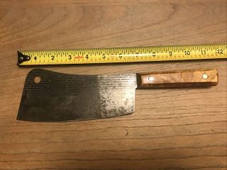 Vintage Forgecraft Hi - Carbon Steel Butcher Cooking Knife Meat Cleaver Usa Made