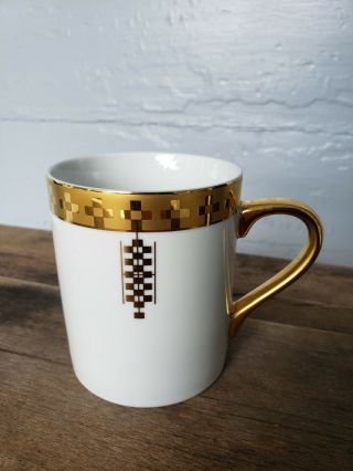 Frank Lloyd Wright Imperial Tiffany Tea Cup Mug Gold White