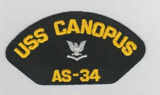 Uss Canopus As - 34 (submarine Tender) Silver Third Class Petty Officer Hat Patch