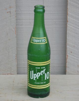 Old Vintage King Size Upper 10 Cola Beverage Soda Pop Bottle 10 Oz.  Memphis Tenn